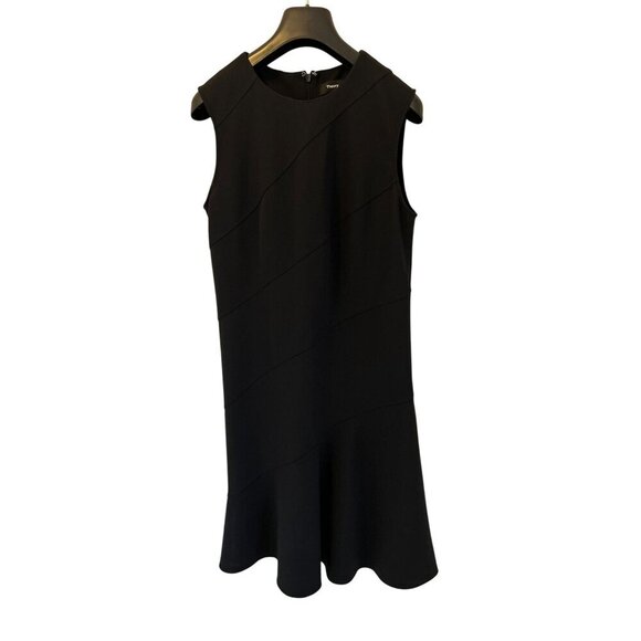 Theory Diagonal Drape Dress Cocktail Business Preppy Old Money Sz 2 - Picture 8 of 14
